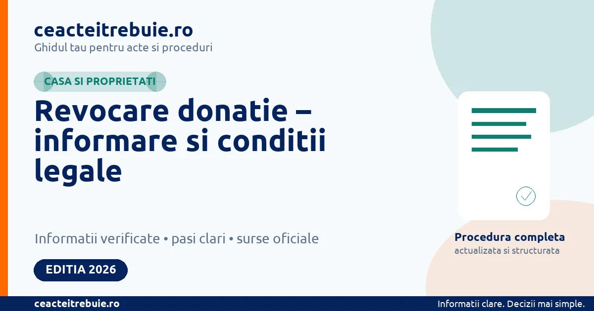 Revocare donatie – informare si conditii legale