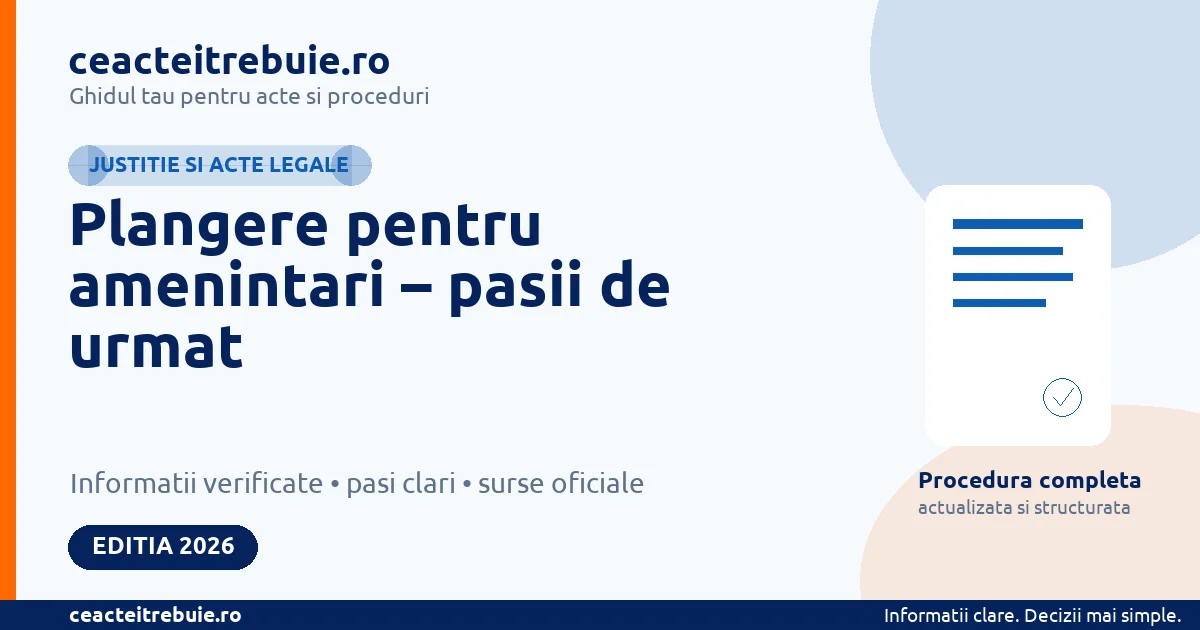 Plangere pentru amenintari – pasii de urmat