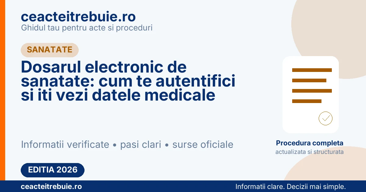 Dosarul electronic de sanatate: cum te autentifici si iti vezi datele medicale
