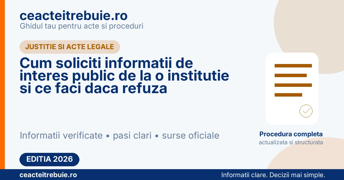 Cum soliciti informatii de interes public de la o institutie si ce faci daca refuza
