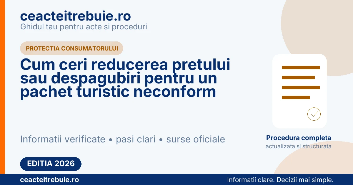 Cum ceri reducerea pretului sau despagubiri pentru un pachet turistic neconform