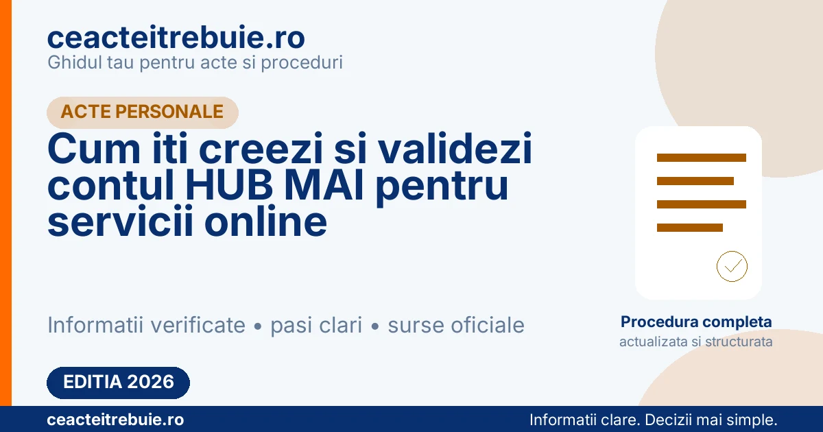 Cum iti creezi si validezi contul HUB MAI pentru servicii online