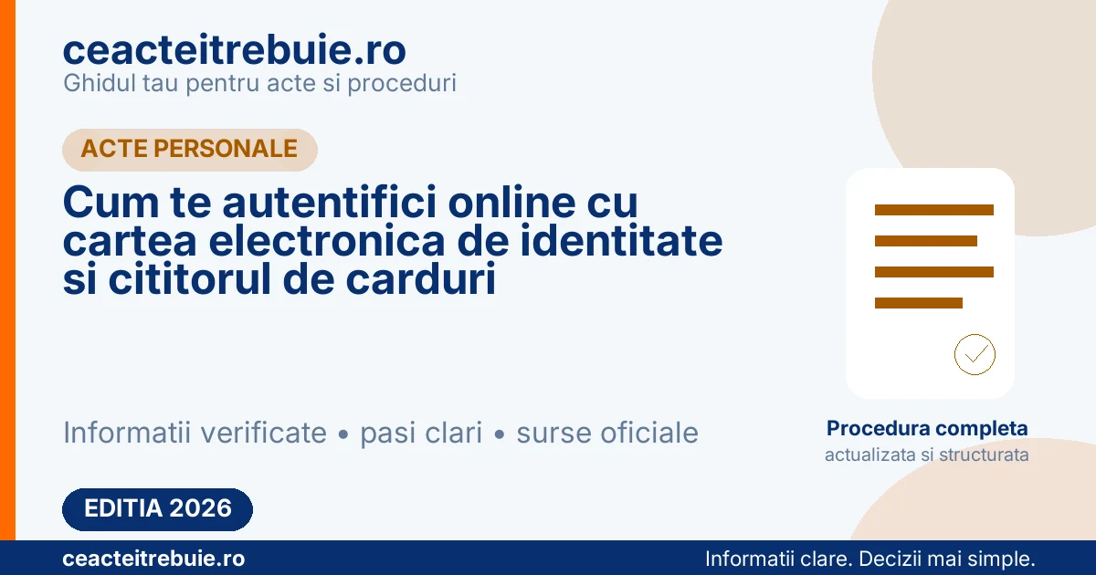 Cum te autentifici online cu cartea electronica de identitate si cititorul de carduri