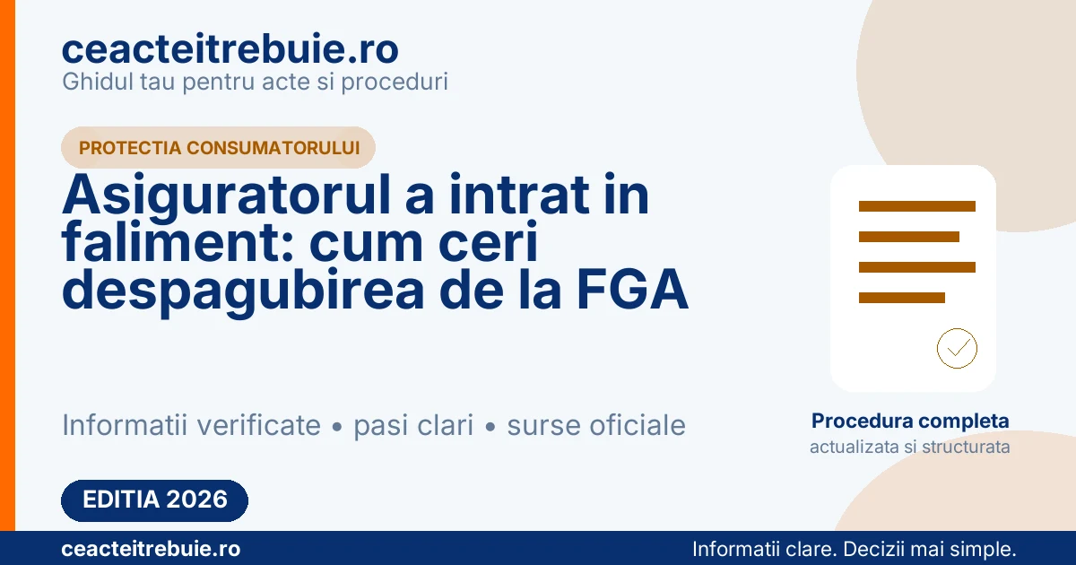 Asiguratorul a intrat in faliment: cum ceri despagubirea de la FGA