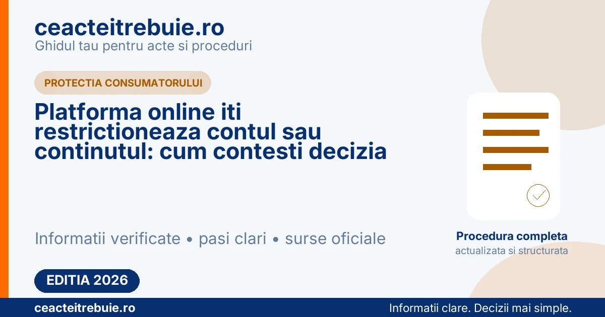 Platforma online iti restrictioneaza contul sau continutul: cum contesti decizia