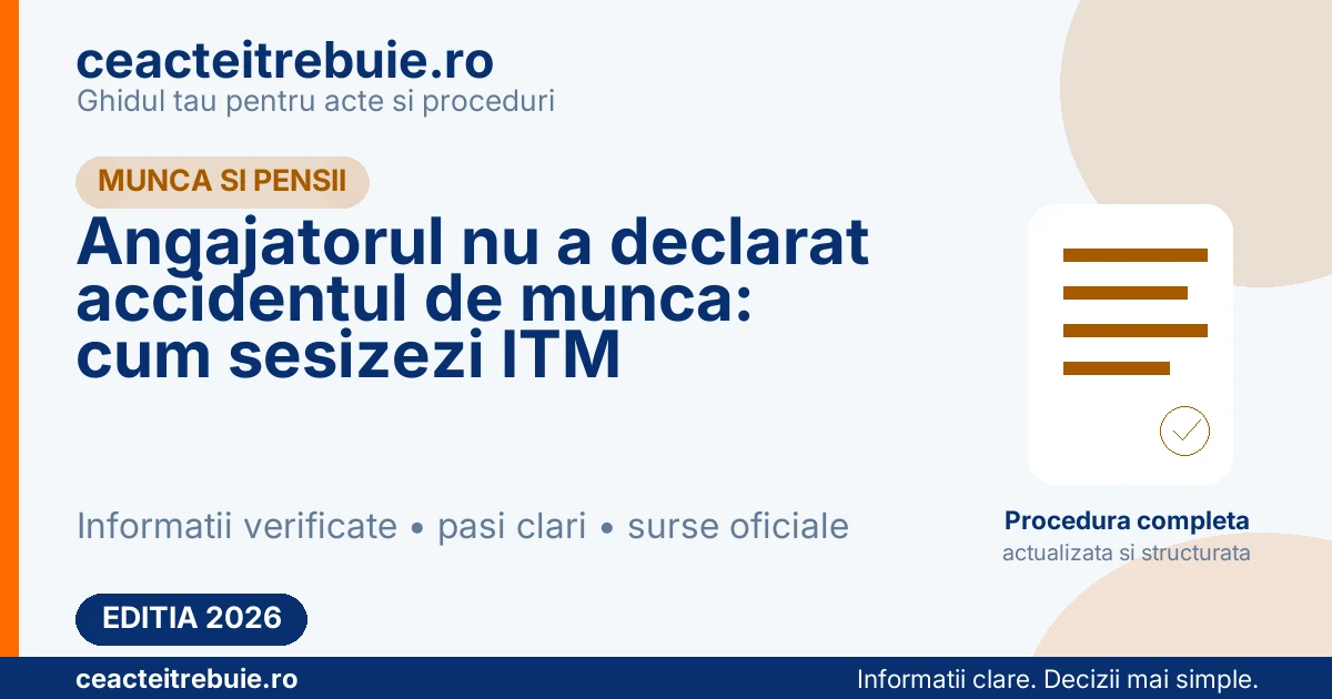 Angajatorul nu a declarat accidentul de munca: cum sesizezi ITM