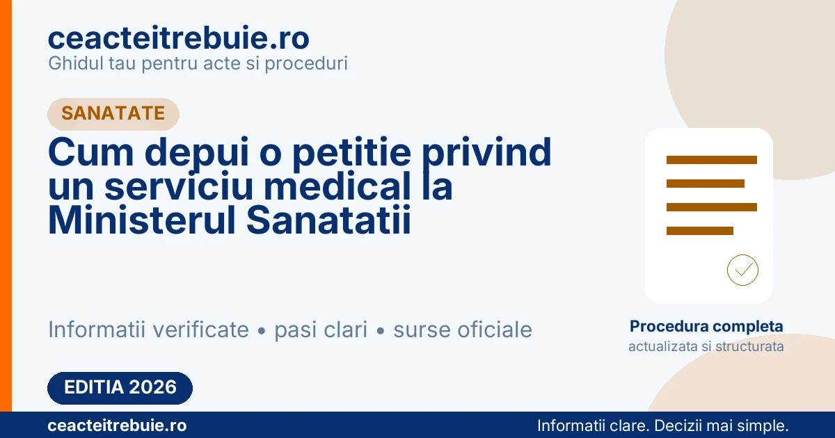 Cum depui o petitie privind un serviciu medical la Ministerul Sanatatii