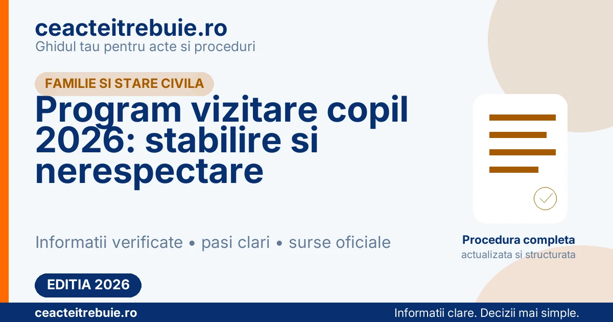 Program de vizitare a copilului dupa separare 2026 – cum il stabilesti si ce faci daca nu este respectat