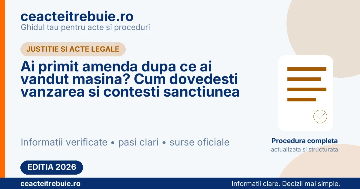 Ai primit amenda dupa ce ai vandut masina? Cum dovedesti vanzarea si contesti sanctiunea