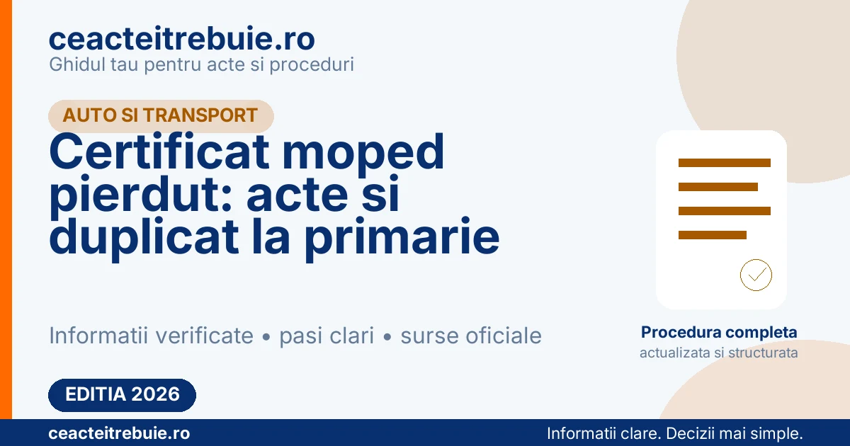 Ai pierdut certificatul de inregistrare al mopedului sau bicicletei electrice? Cum obtii duplicatul