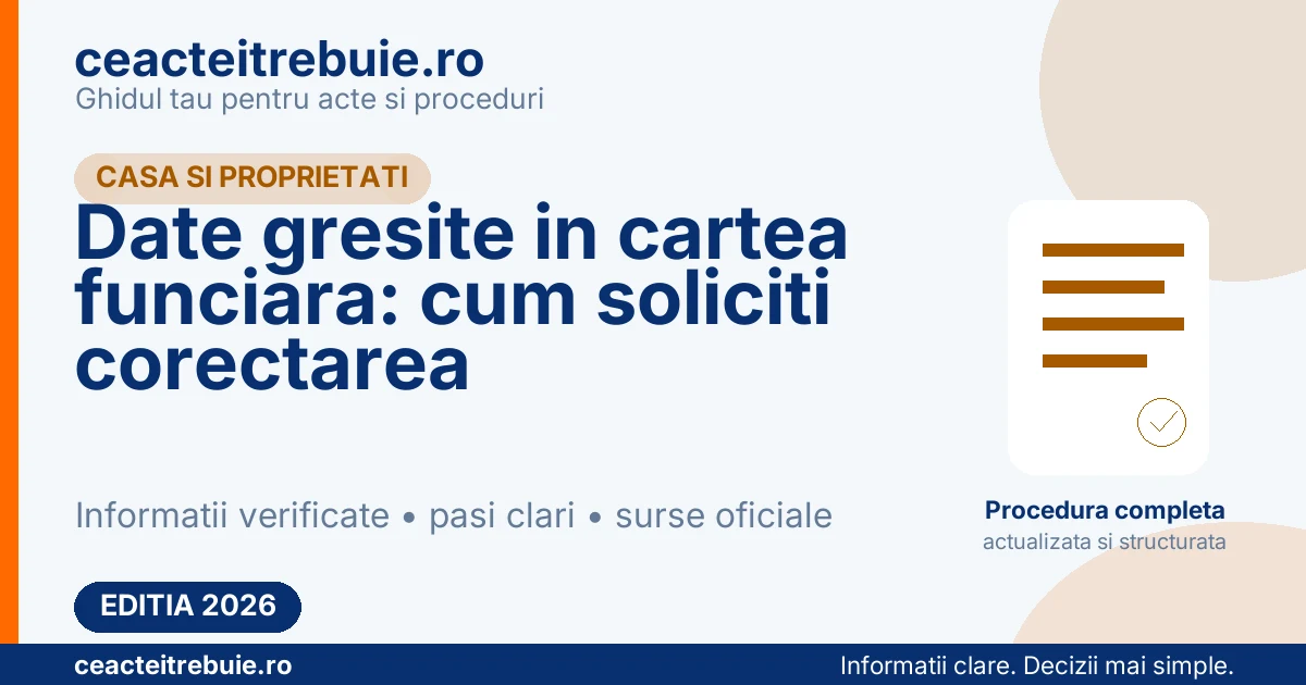 Date gresite in cartea funciara: cum soliciti corectarea