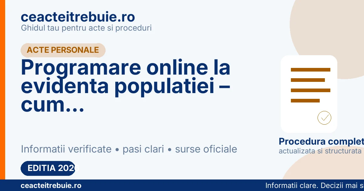 Programare online la evidenta populatiei – cum faci pas cu pas