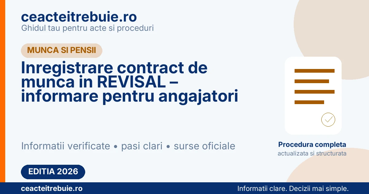 Inregistrare contract de munca in REVISAL – informare pentru angajatori
