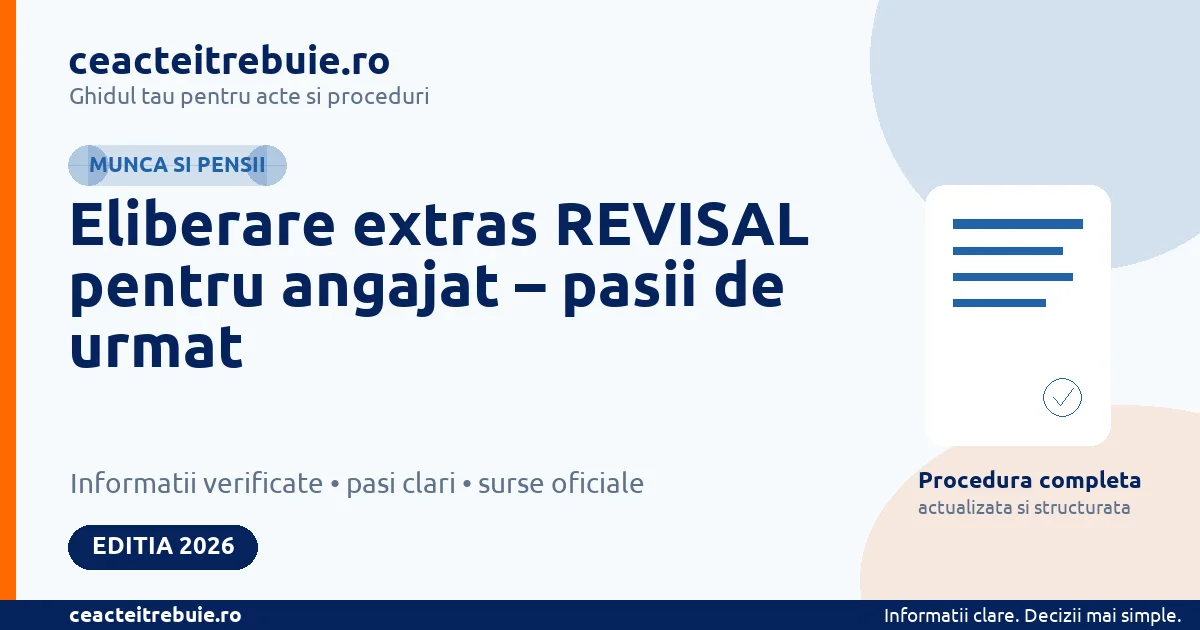 Eliberare extras REVISAL pentru angajat – pasii de urmat
