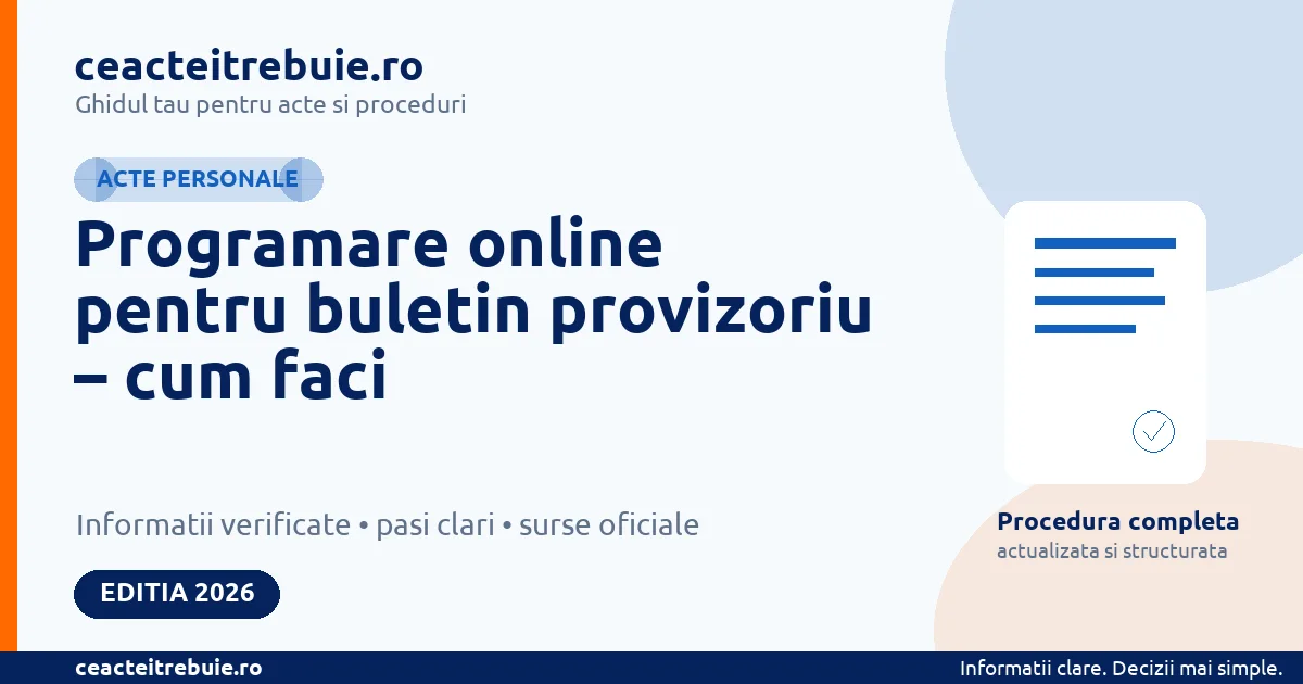 Programare online pentru buletin provizoriu – cum faci