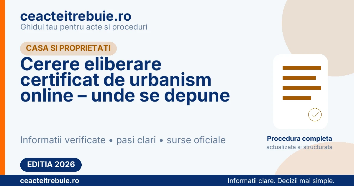 Cerere eliberare certificat de urbanism online – unde se depune