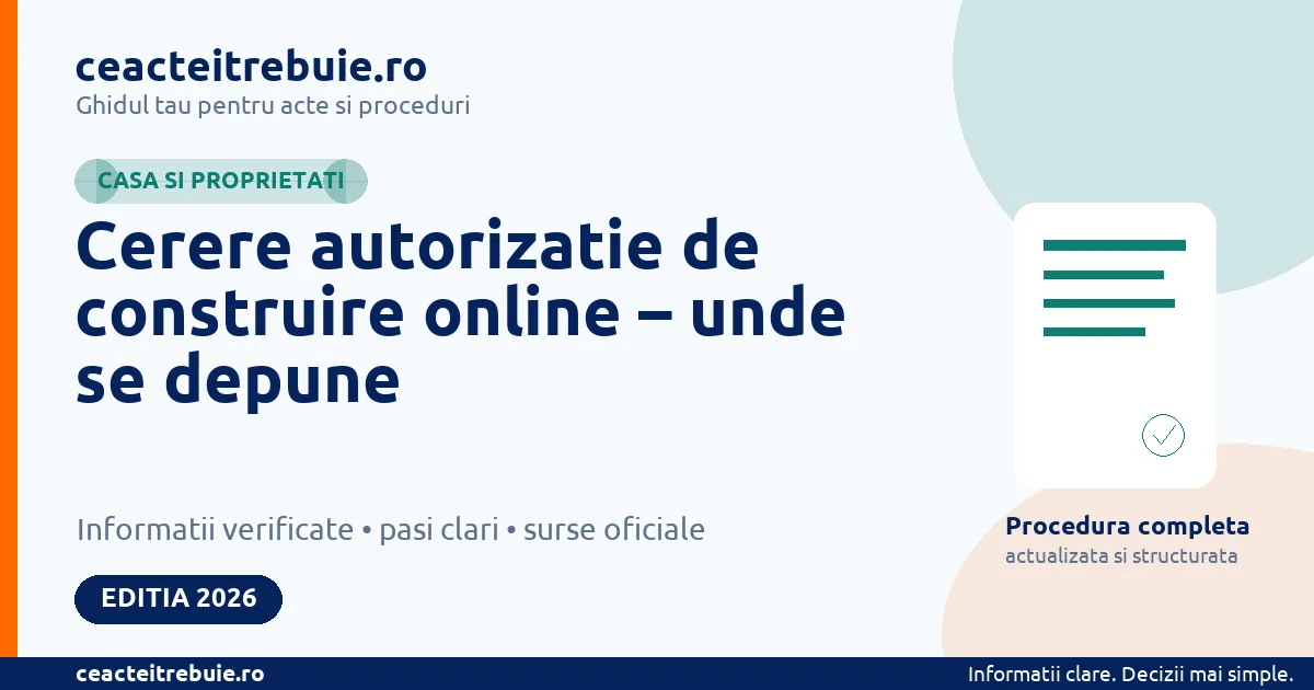 Cerere autorizatie de construire online – unde se depune