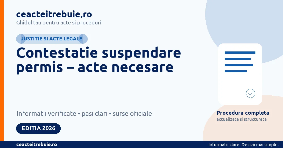 Contestatie suspendare permis – acte necesare