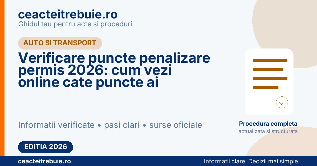 Verificare puncte penalizare permis 2026: cum vezi online cate puncte ai