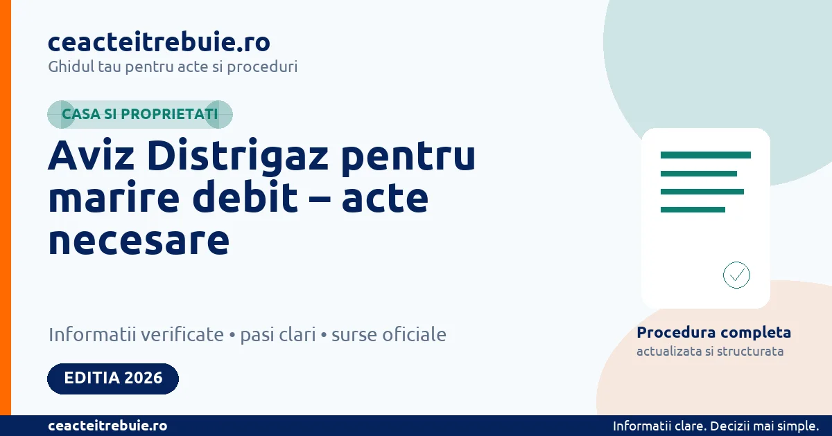 Aviz Distrigaz pentru marire debit – acte necesare - Casa si proprietati