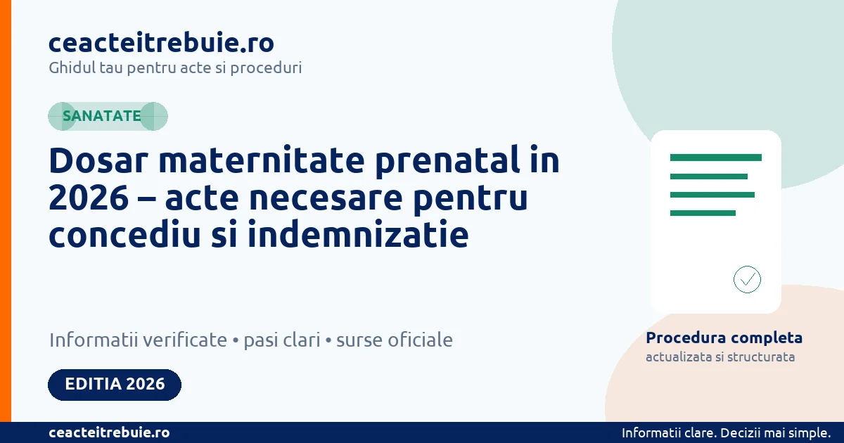 Dosar maternitate prenatal in 2026 – acte necesare pentru concediu si indemnizatie - Sanatate