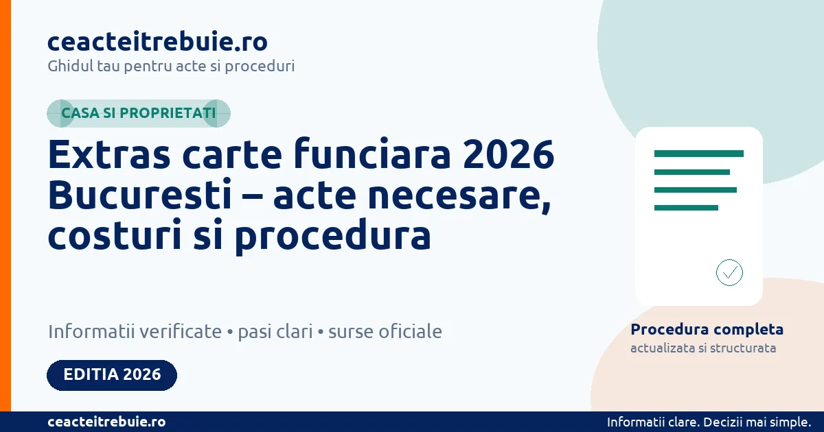 Extras carte funciara 2026 Bucuresti – acte necesare, costuri si procedura