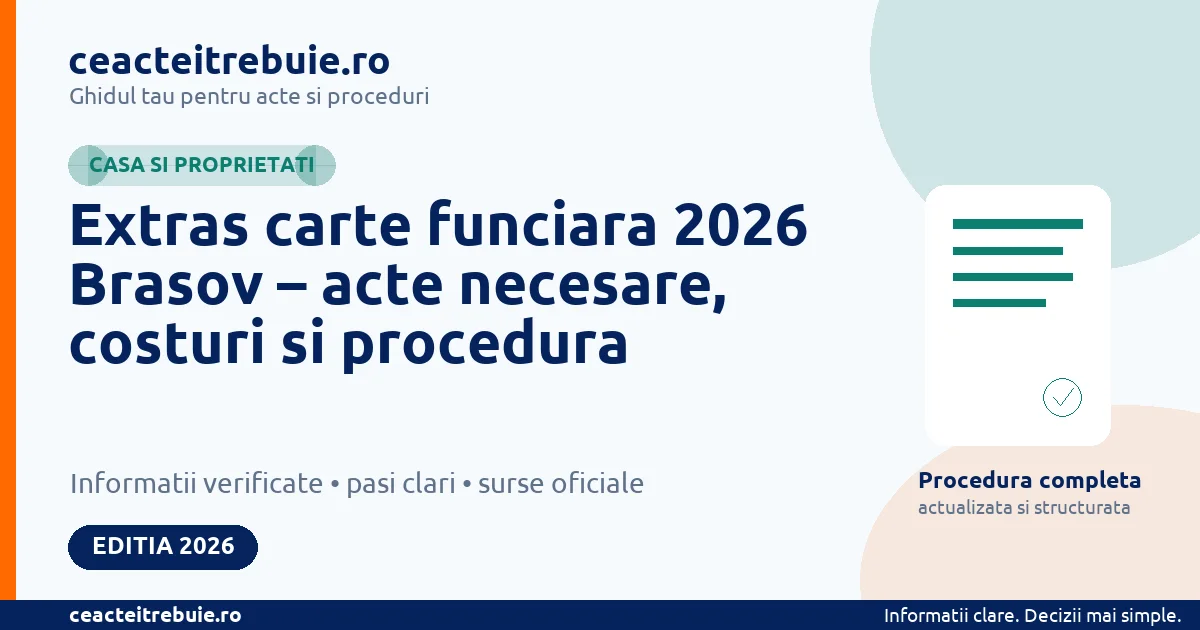 Extras carte funciara 2026 Brasov – acte necesare, costuri si procedura