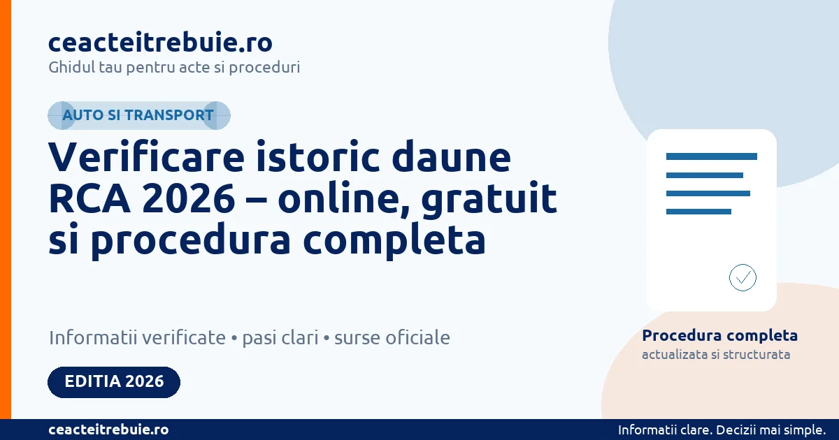 Verificare istoric daune RCA 2026 – online, gratuit si procedura completa