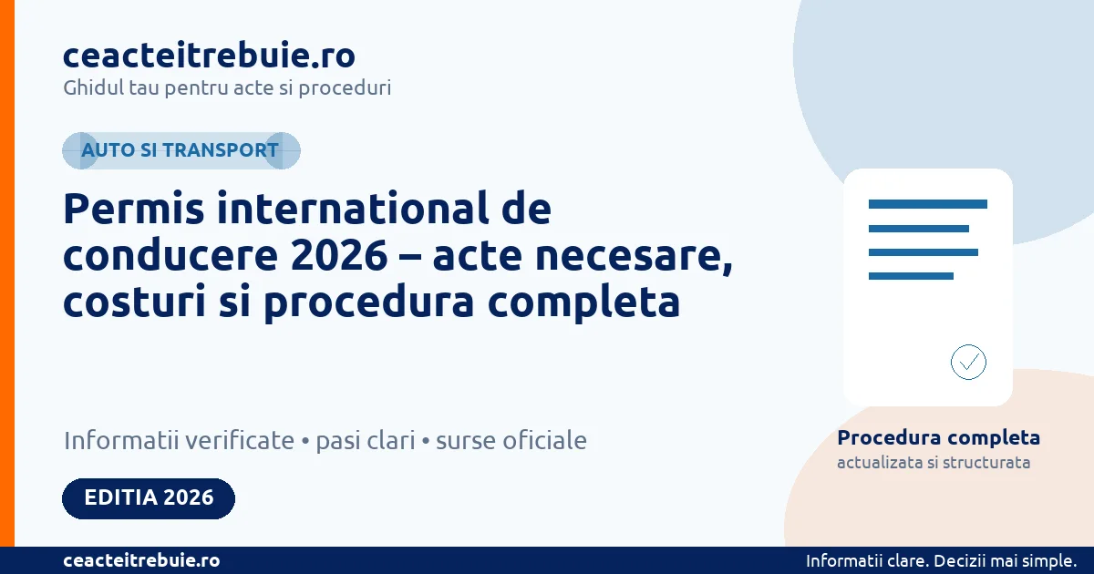 Permis international de conducere 2026 – acte necesare, costuri si procedura completa