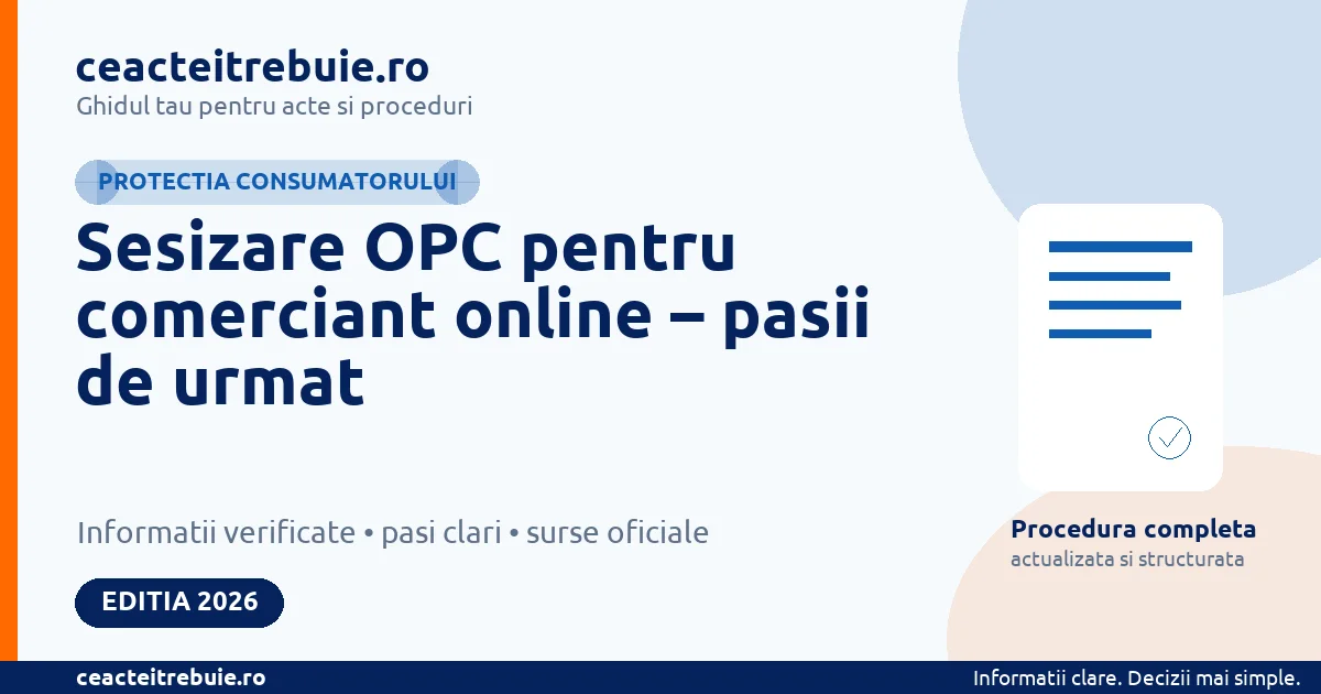 Reclamatie ANPC pentru un magazin online: acte, depunere si termen de raspuns