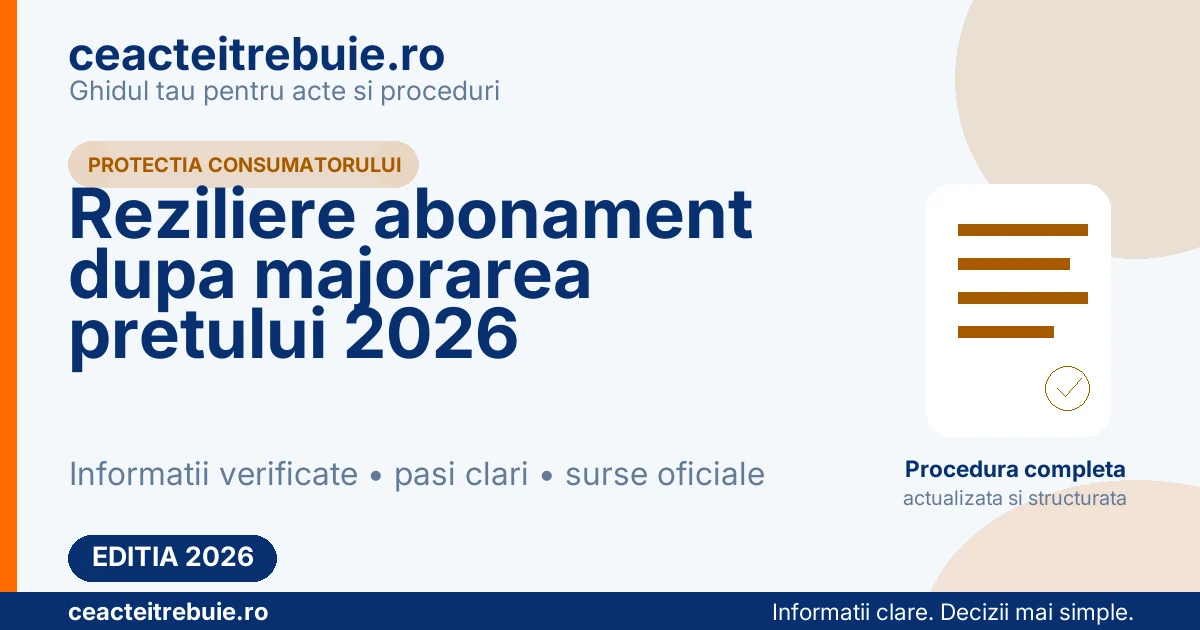 Reziliere contract telefonie, internet sau TV dupa majorarea pretului 2026 – cand pleci fara penalitati