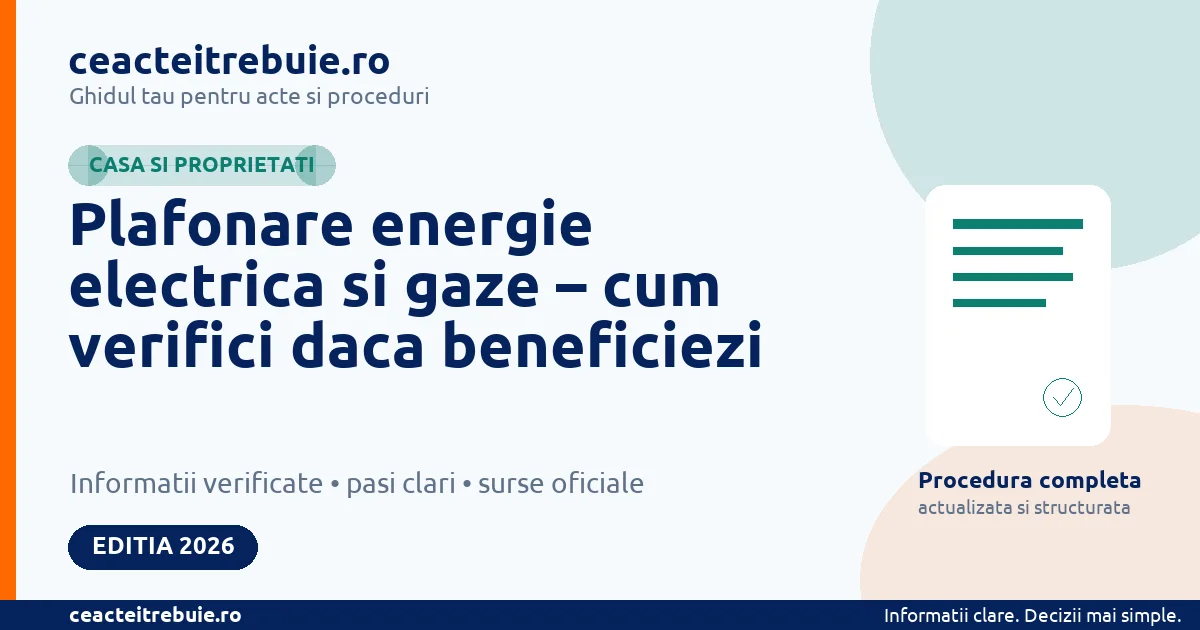 Plafonare energie electrica si gaze – cum verifici daca beneficiezi